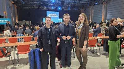 EU-Kandidat Ben Herdin L&uuml;ttges, Landtagsabgeordneter Max Schimmel, EU-Kandidatin Catharina Schneider